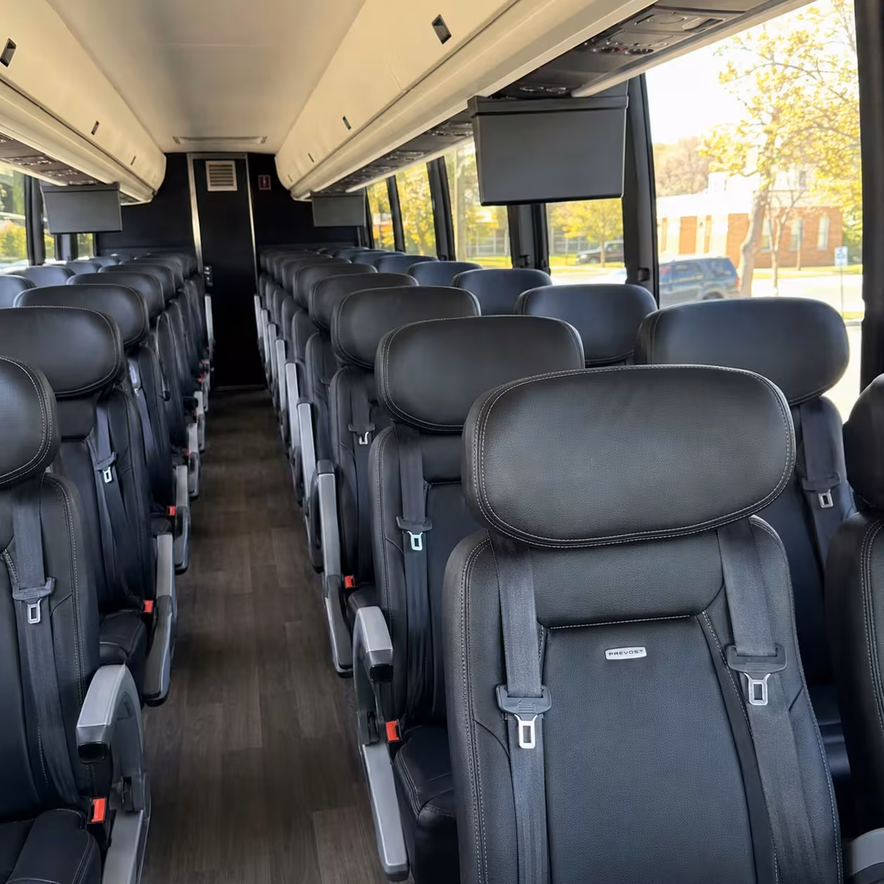 56 passenger charter bus interior